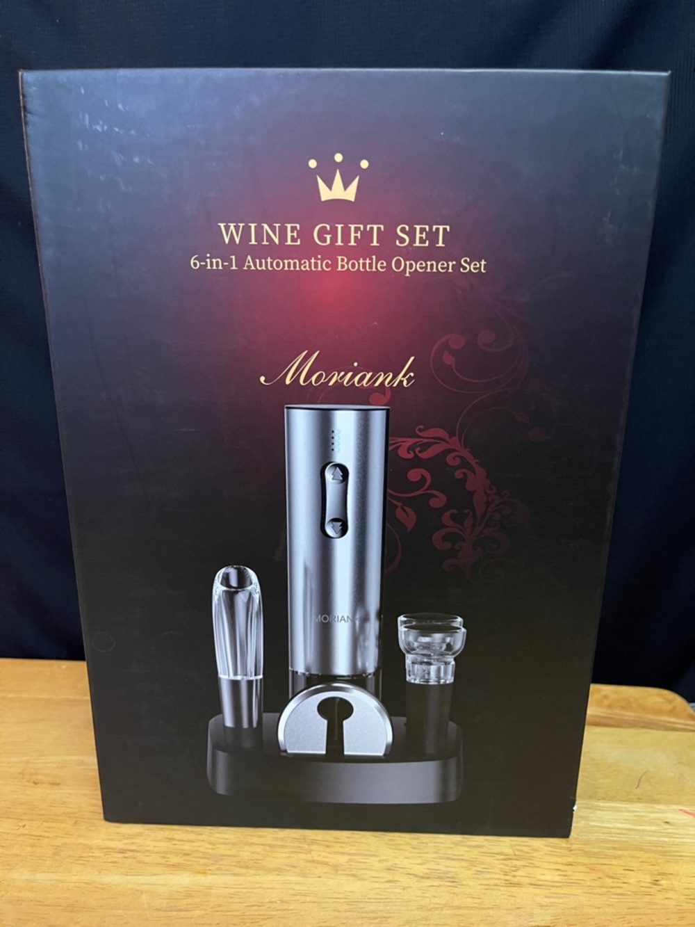 Moriank Wine Gift Set - Silver 6-in-1 Automatic Bottle Opener